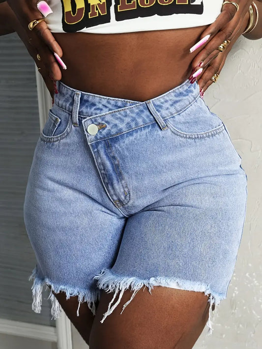 Comfortable Edgy Distressed Denim Shorts