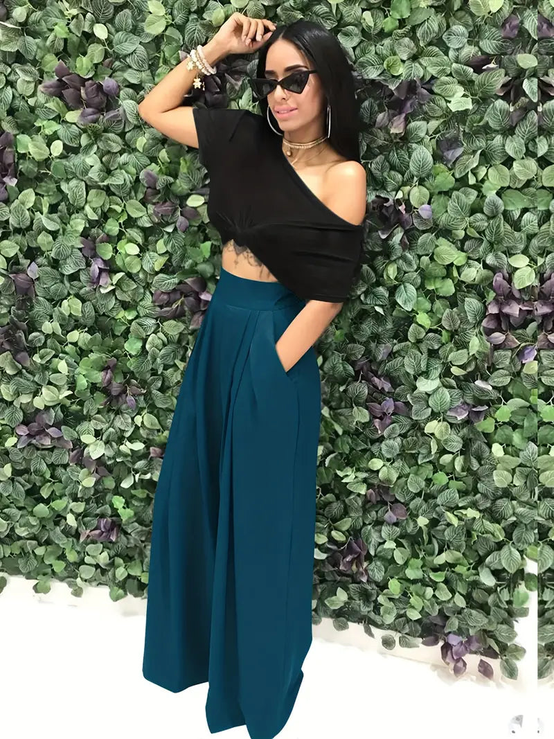 Boho Business Chic Wideleg Flare Pants