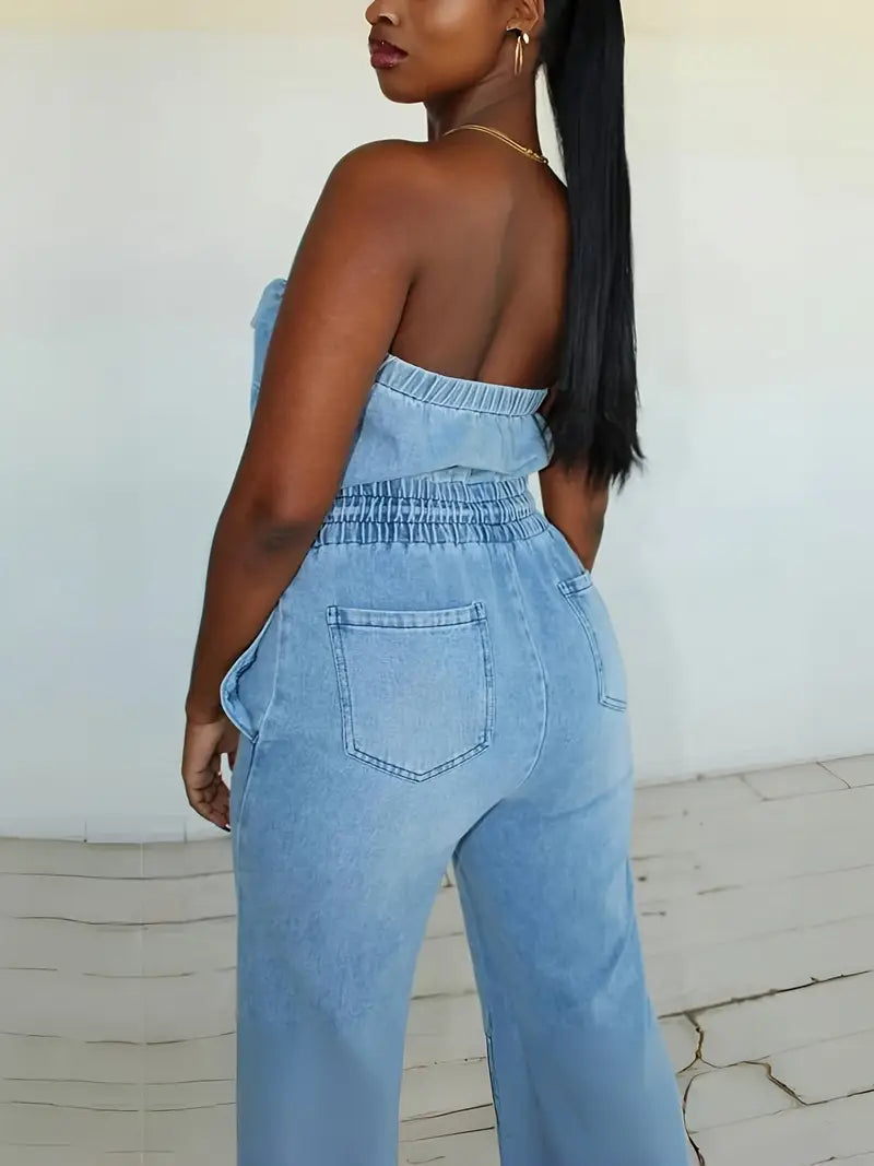 Sleek Denim Jumpsuit