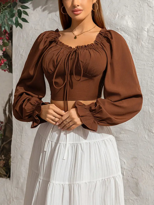 Chic Ruffle Cropped Top.