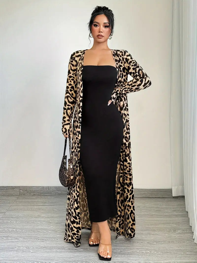 Fierce Leopard Dress & Cardigan