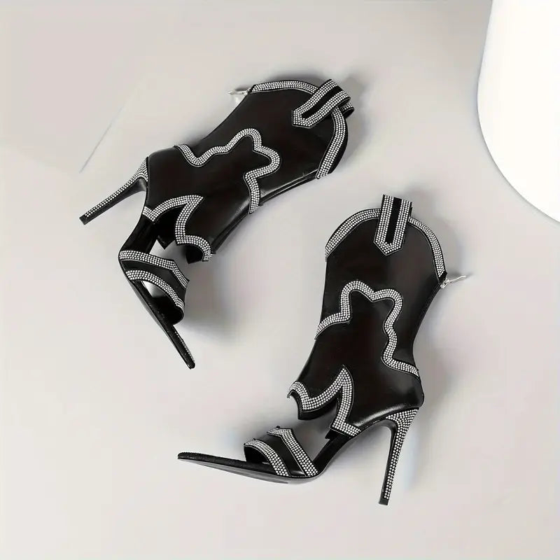 Sexy High Fashion Cowboy Open Toe Heels