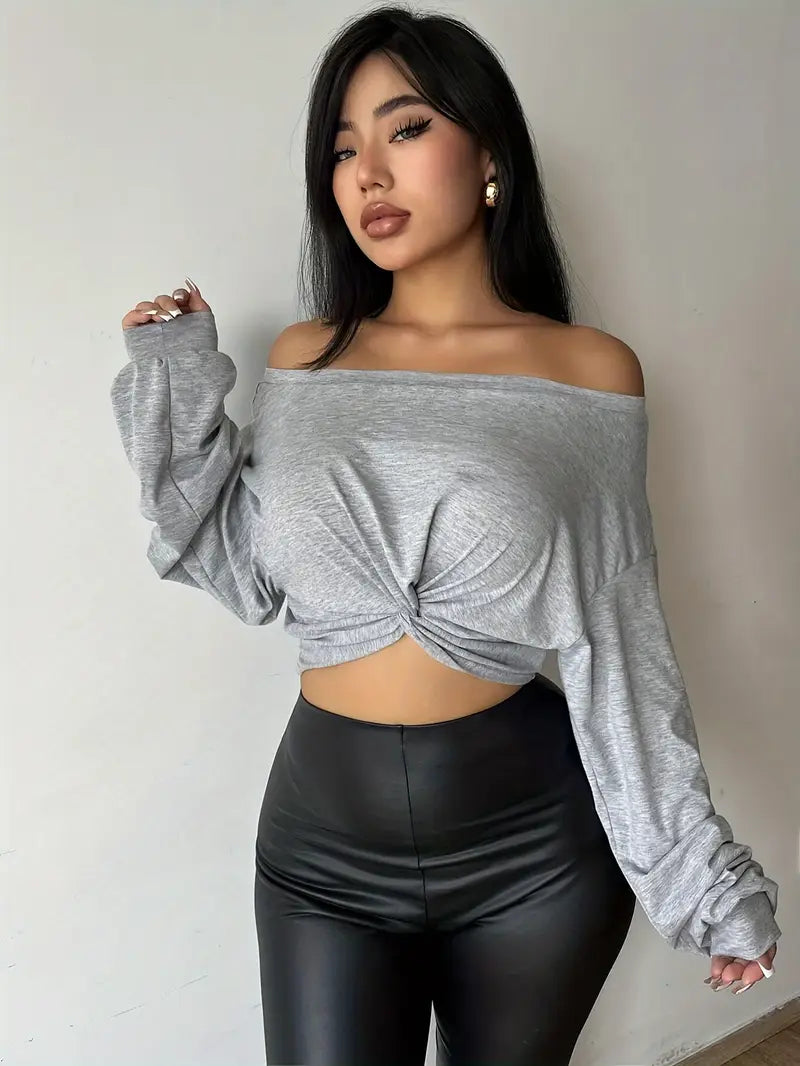 Chic Long Sleeve Crop Top
