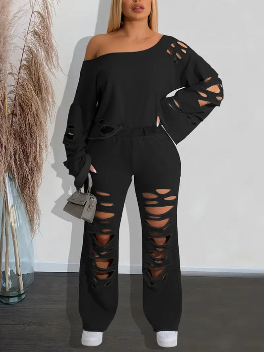 Free-Spirited Earthy Chic Edgy Boho Pants Set