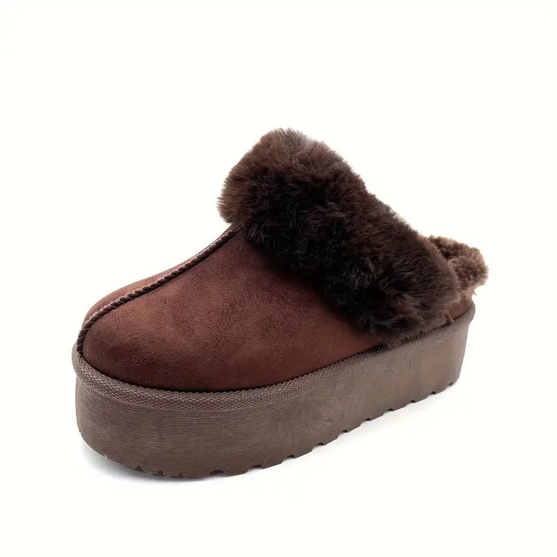 Snow Fur Platform Slippers