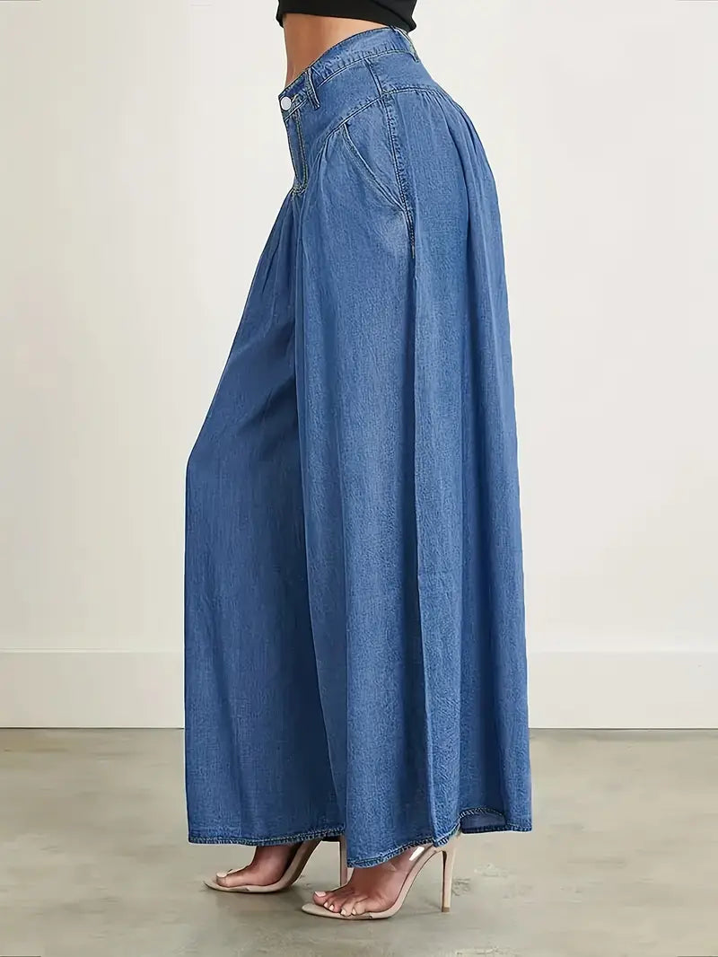 Serenity Wide Leg High Waist Denim Pants