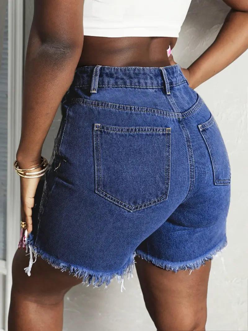Comfortable Edgy Distressed Denim Shorts
