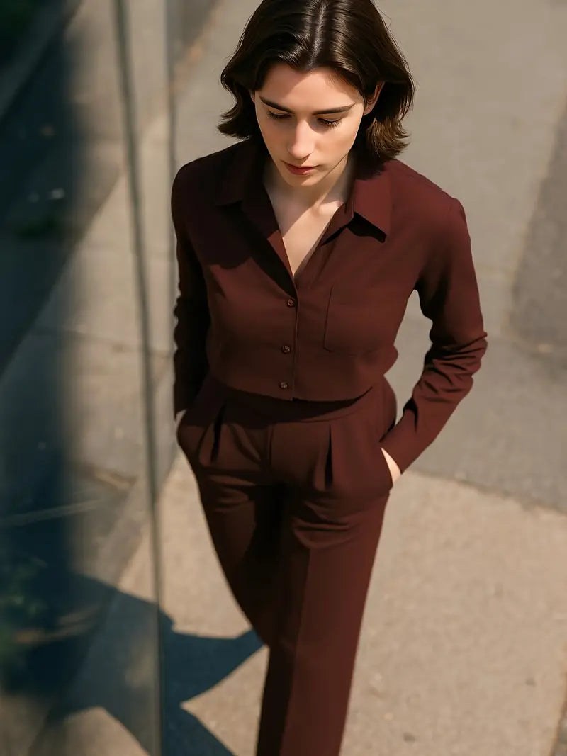 Chic Office Cropped Business Suit