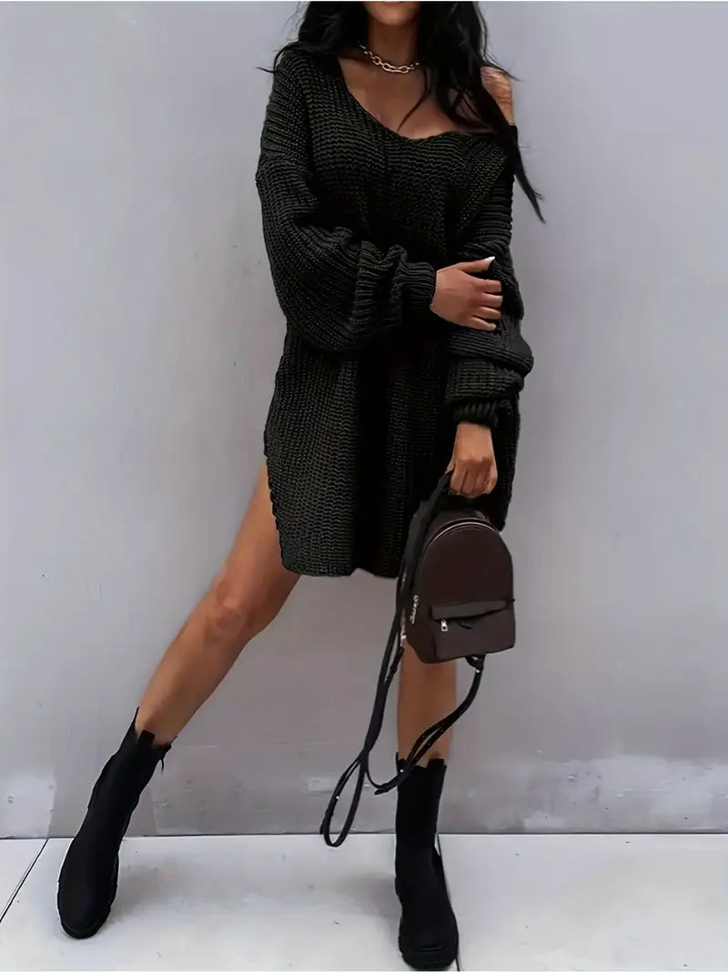 Casual Chic Knit Sweater Dress