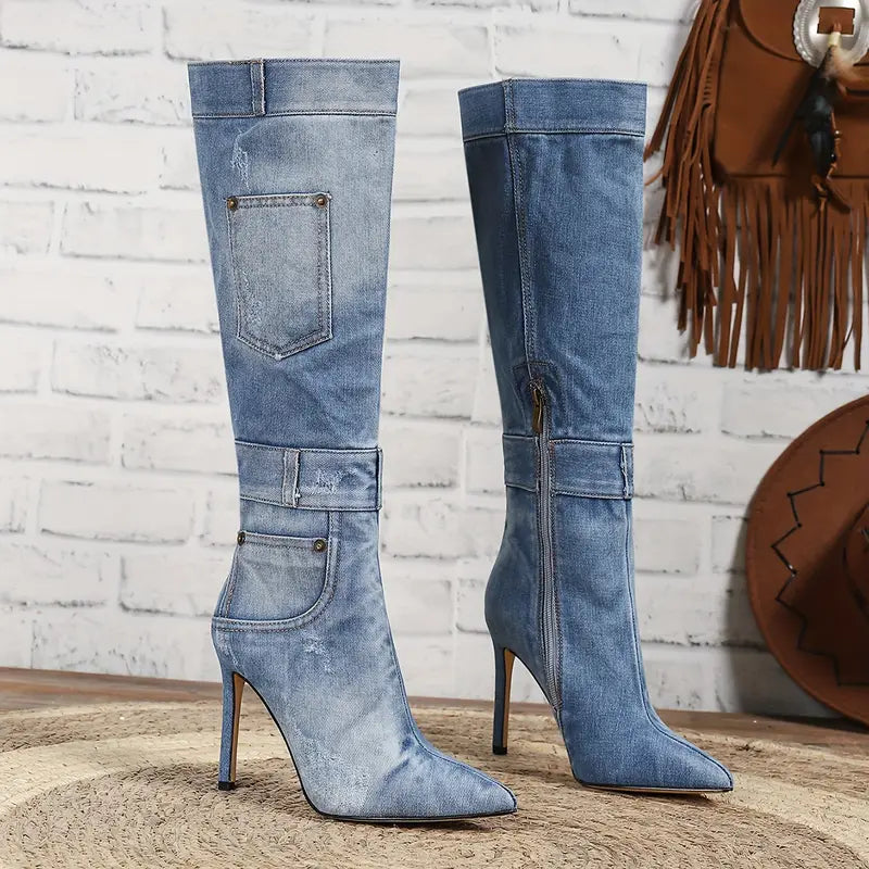 Exclusive High Fashion Denim Boots