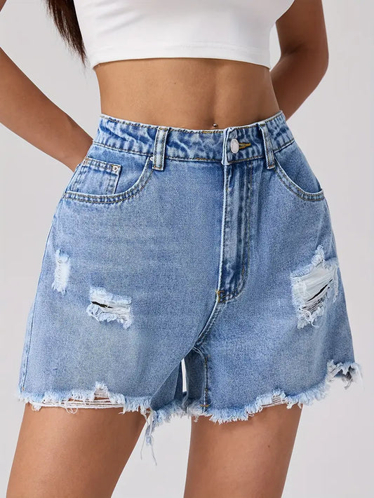 Distressed Vintage Denim Shorts