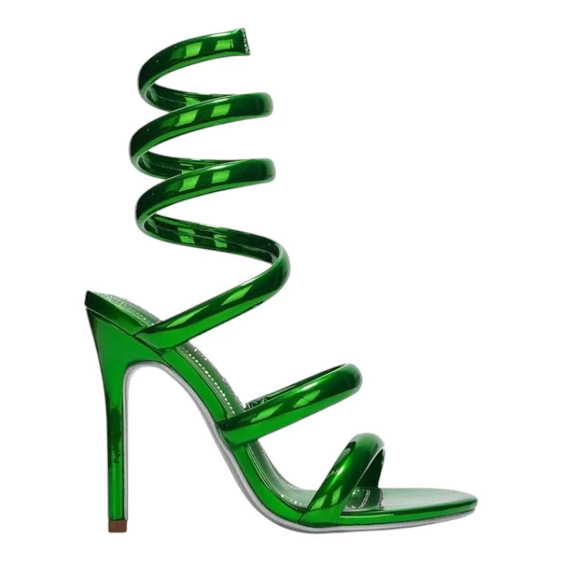 Luxe Strappy Wrap Up High Heels
