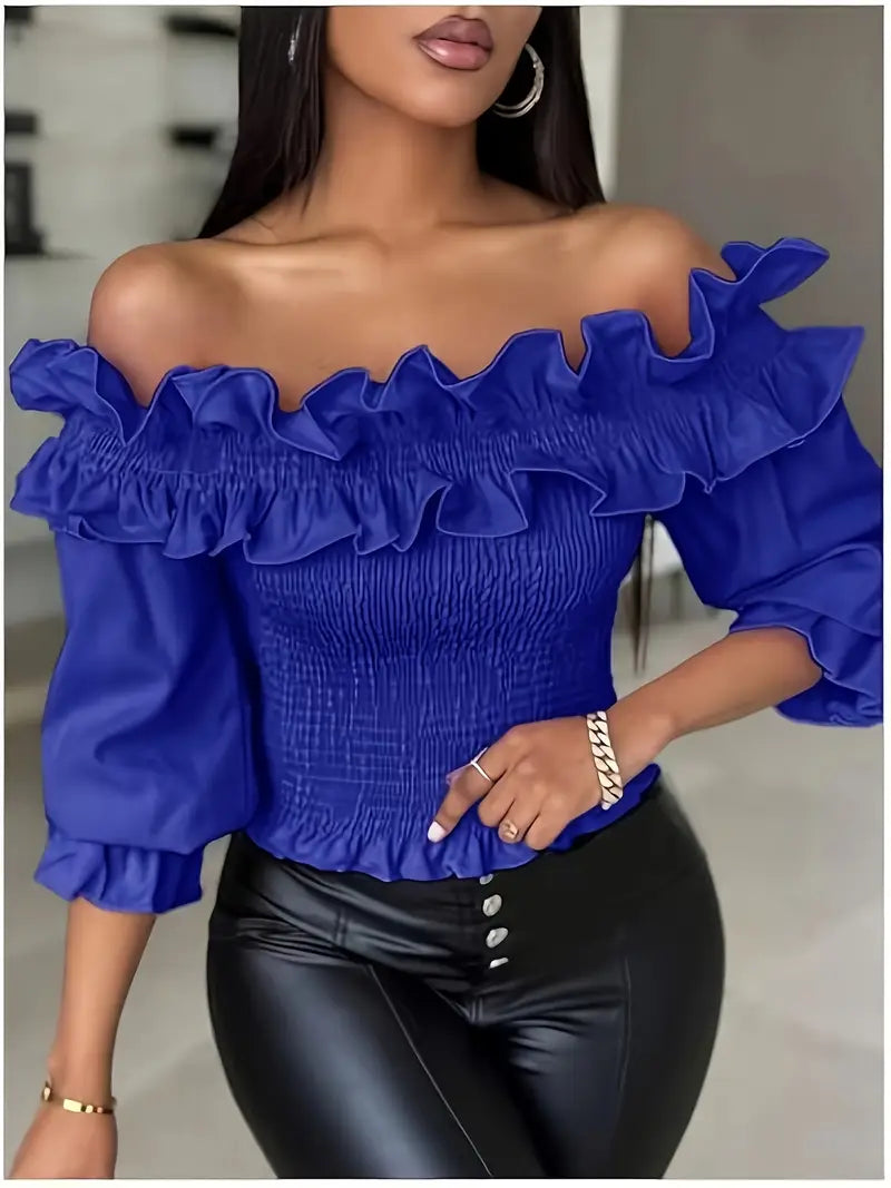 Elegant Off Shoulder Ruffle Top