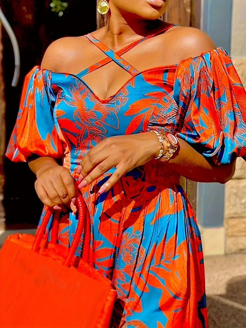 Paradise Vacation Split Maxi Dress