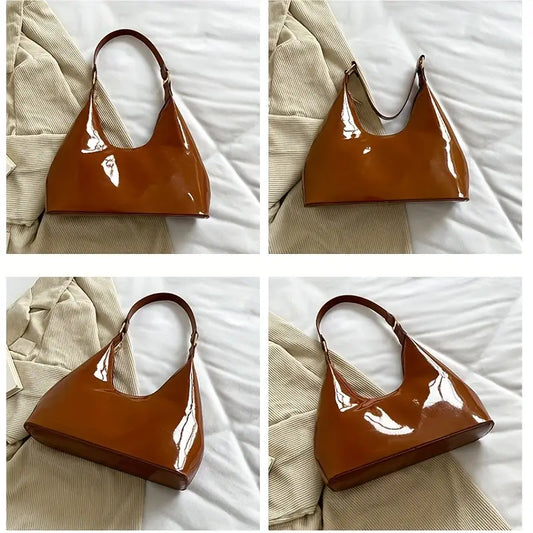 Luxurious High Gloss Leather Crossbody Bag