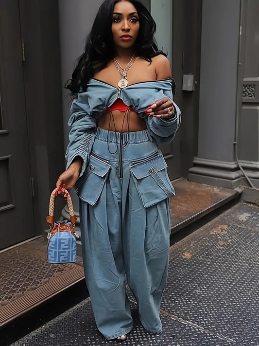 Retro Wideleg Denim Set