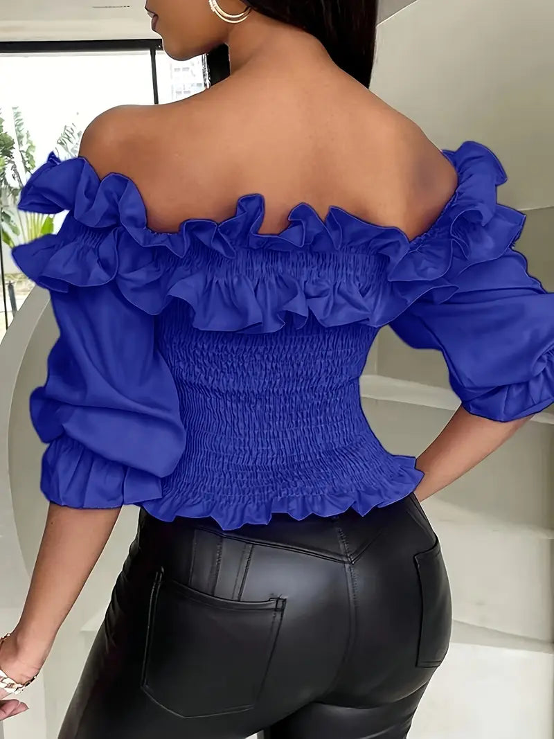 Elegant Off Shoulder Ruffle Top