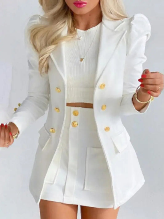 Elegant Two Piece Chic Midi Skirt Set