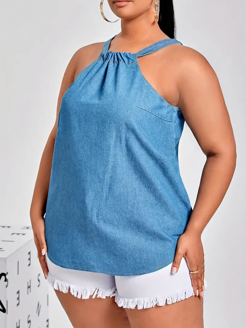 Denim Halter Top