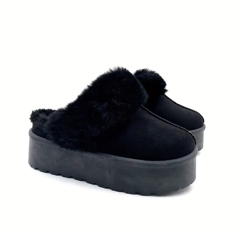 Snow Fur Platform Slippers