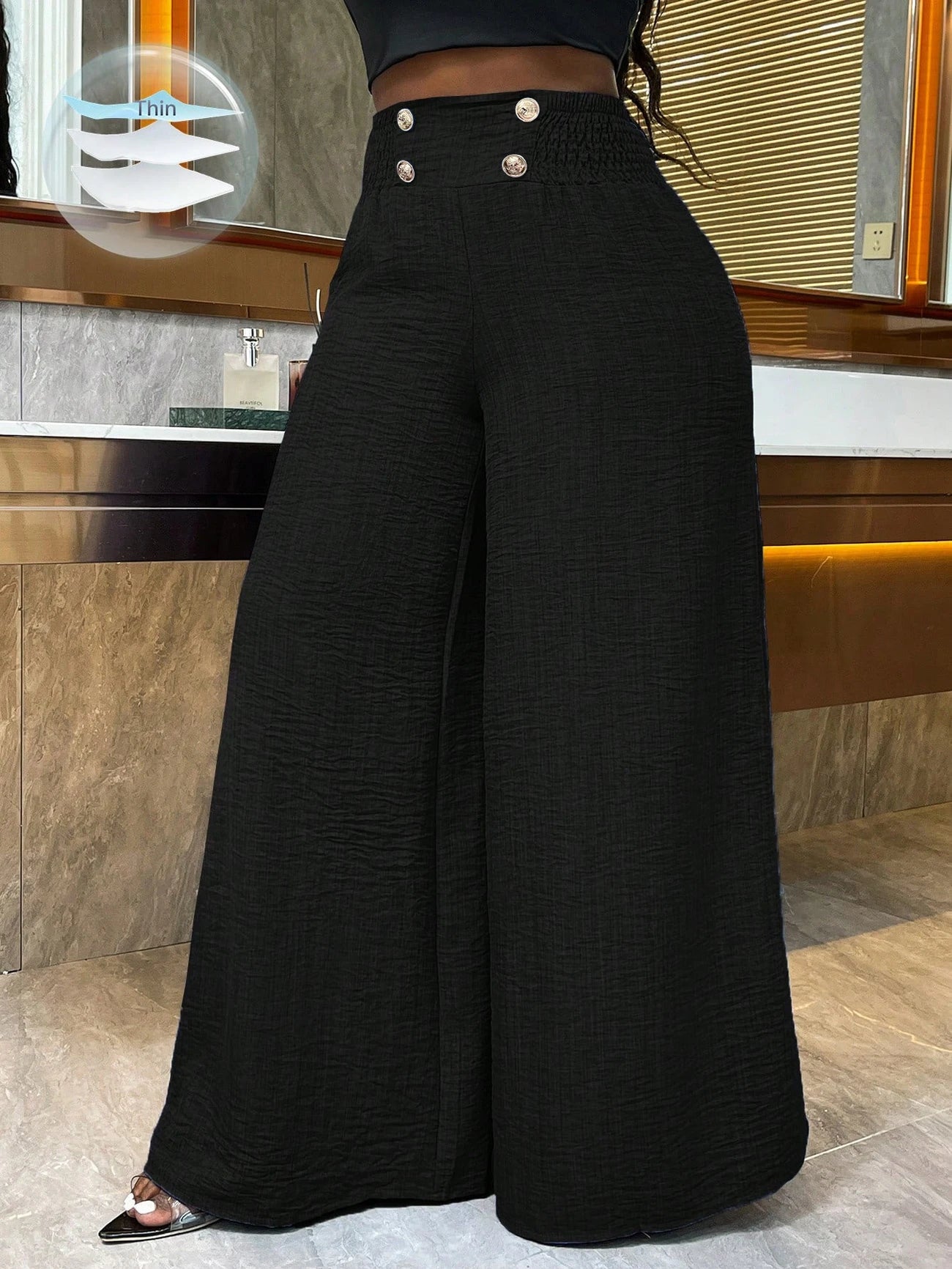Chic Office Casual Wideleg Pants