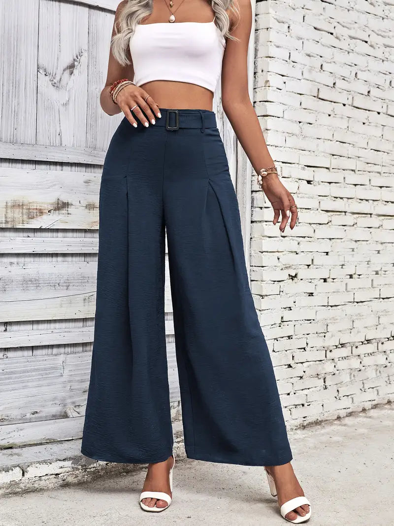 Sleek Casual Wideleg Office Pants