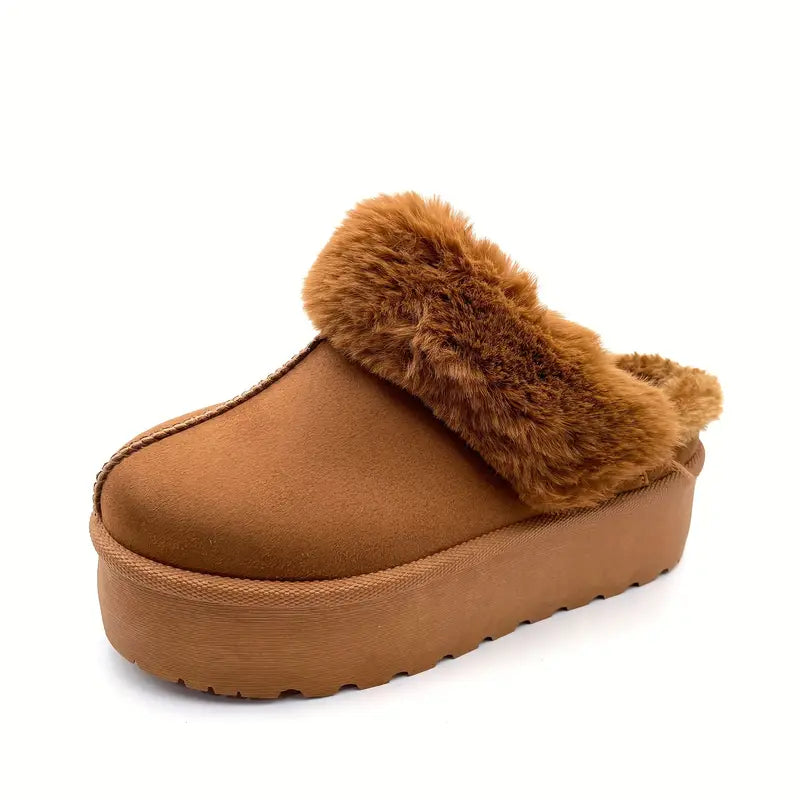 Snow Fur Platform Slippers