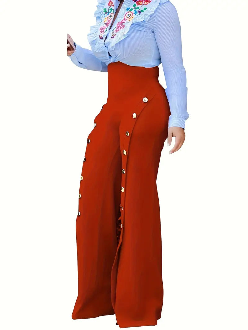 Casual Chic High Waist Office Ready Wideleg Pants