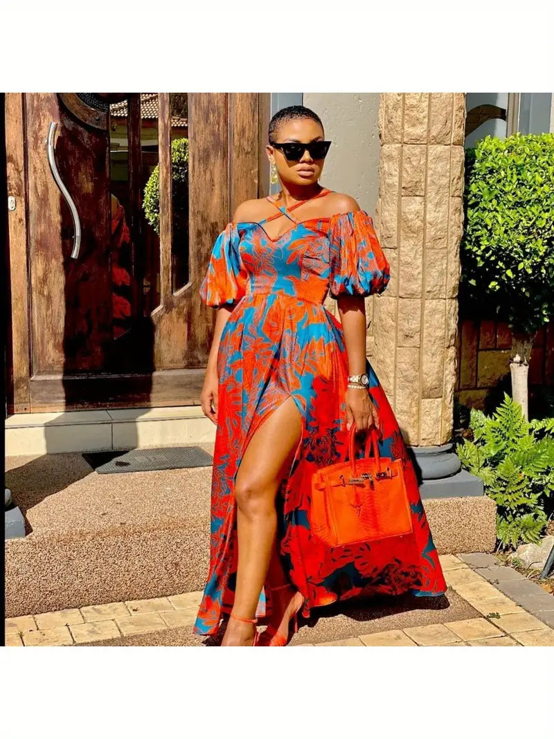 Paradise Vacation Split Maxi Dress