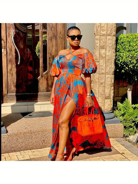 Paradise Vacation Split Maxi Dress