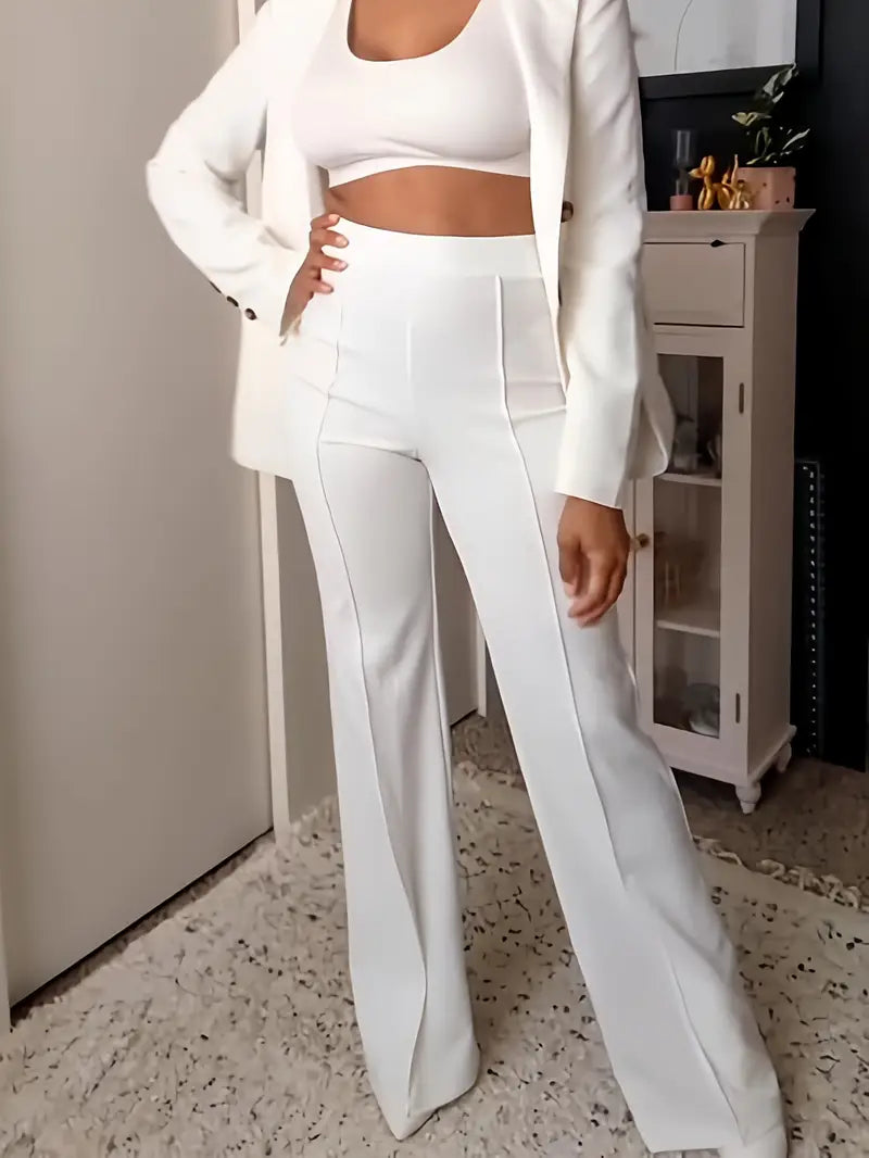 Elegant Sleek Solid Color Slacks