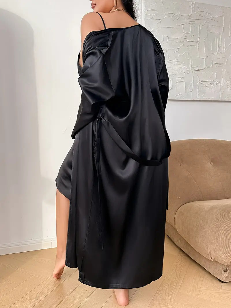 Sleek Chic Night Set With Robe