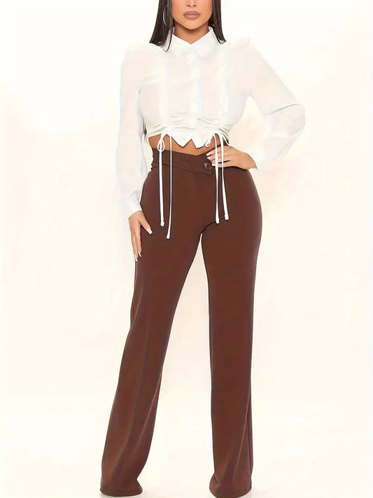 Stylish Straight Leg Business Casual Pants