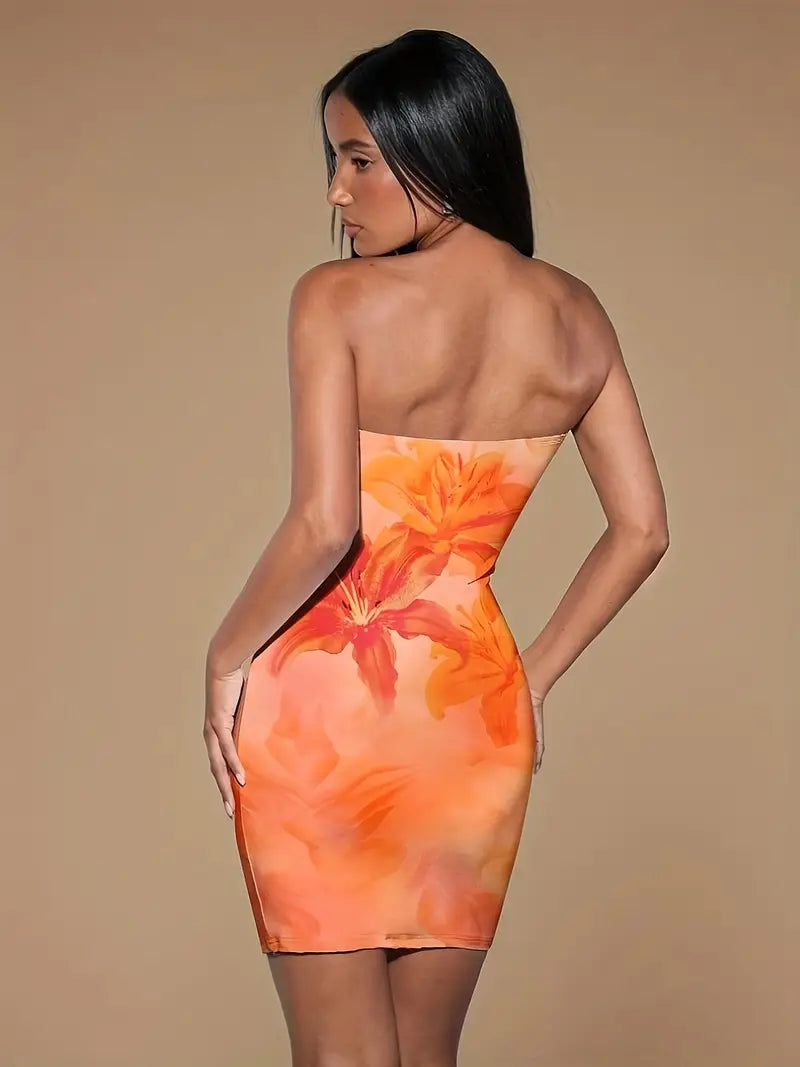 Chic Island Queen Strapless Luxe Midi Dress