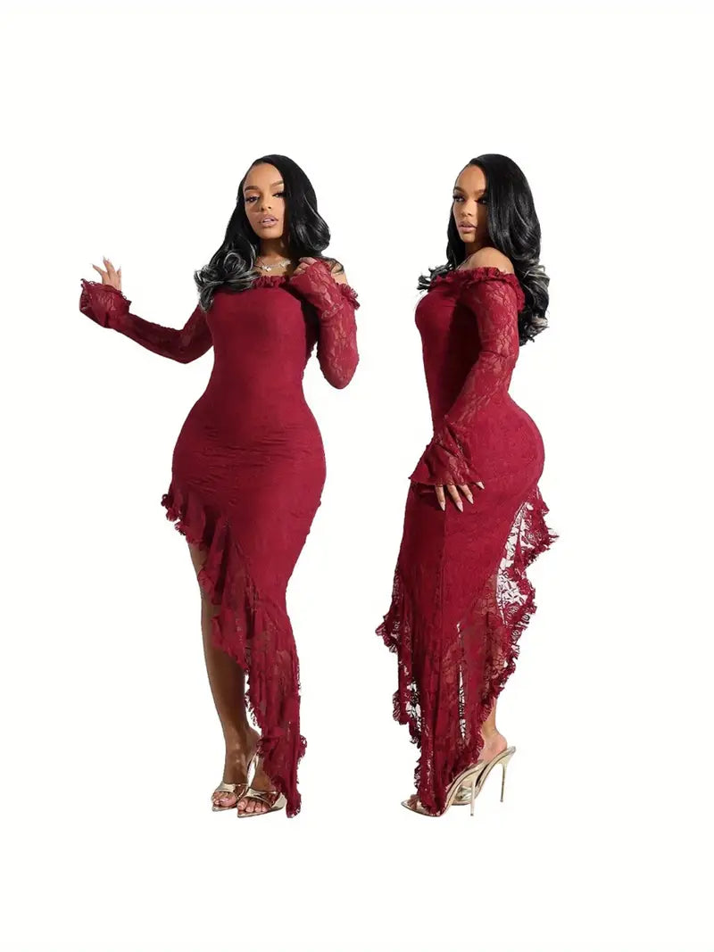 Formal Elegant Asym High Low Dress
