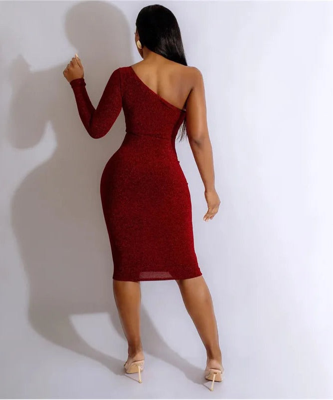 I Am Sexy Luxe Single Shoulder Sleek Dress