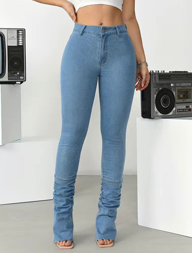 I Am Wanted Sleek Stacked Flare Denim Jeans