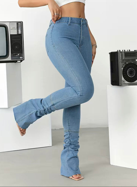 I Am Wanted Sleek Stacked Flare Denim Jeans